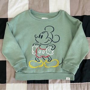 Gap baby Mickey Mouse granite green pull over sweatshirt